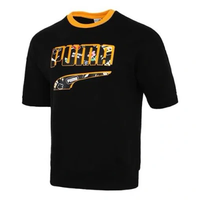 Puma Awareness Short Sleeve Sweatshirt In Black
