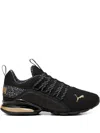 Puma Axelion Minima "black/gold" Sneakers In Black