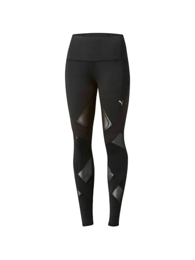 Puma Balance Wrap Tights Logo-detail Leggings In Black