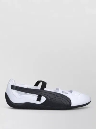 Puma Ballerina Shoes Low Profile Contrasting Panels In White