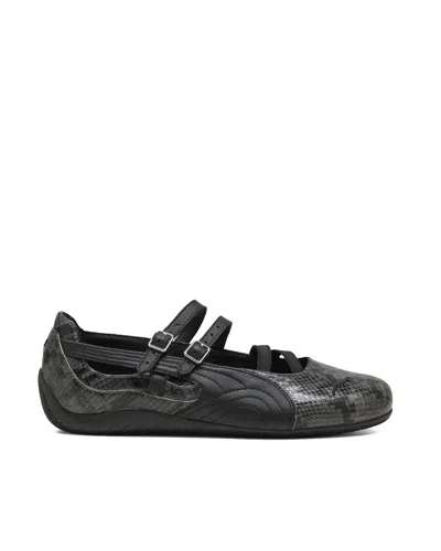 Puma Ballerine Speedcat Snake Print Grey In Black