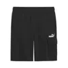 Puma Basic Essentials Big Kids' Fleece Cargo Shorts In Black