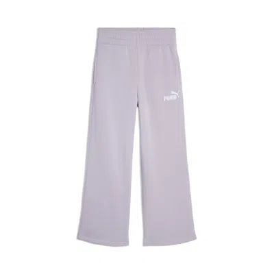 Puma Basic Essentials Big Kids' Wide Leg Fleece Pants In Purple