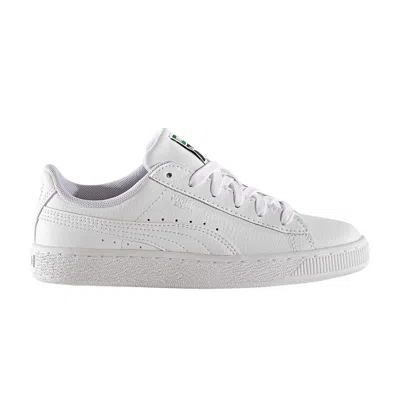 Pre-owned Puma Basket Classic Lfs Jr 'triple White' | Kid's Size 7