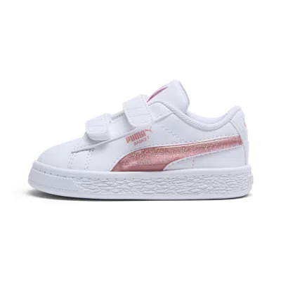 Puma Babies' Basket Glitter Inf Shoes In White