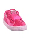 Puma Basket Heart "beetroot Purple/ Silver" Sneakers In Pink