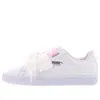 Puma Basket Heart Patent Junior White Lace Up 'white Pink' In Multi