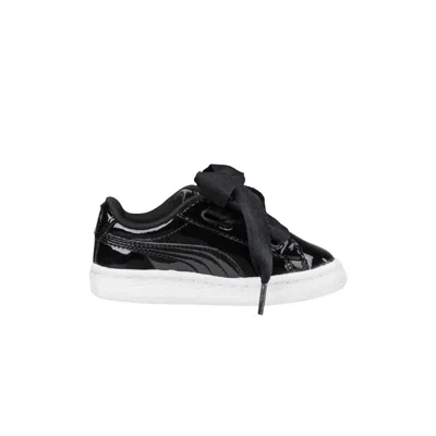 Pre-owned Puma Basket Heart Patent Toddler 'black' | Infant Size 8