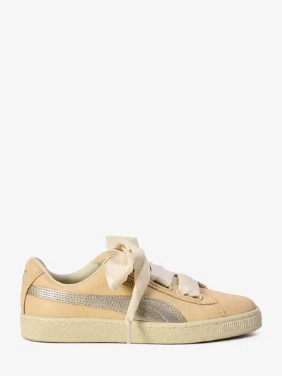 Puma Basket Heart Up Sneakers In Neutral