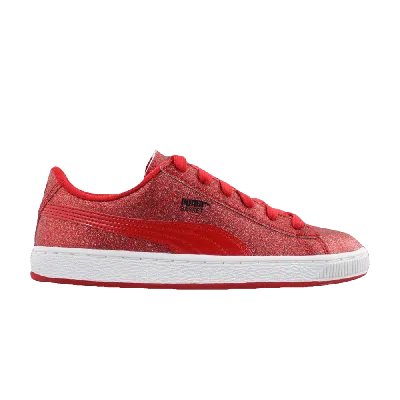 Pre-owned Puma Basket Jr 'holiday Glitz' In Red