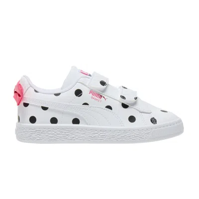Pre-owned Puma Basket Little Kid 'bow Polka Dots' | White | Kid's Size 12