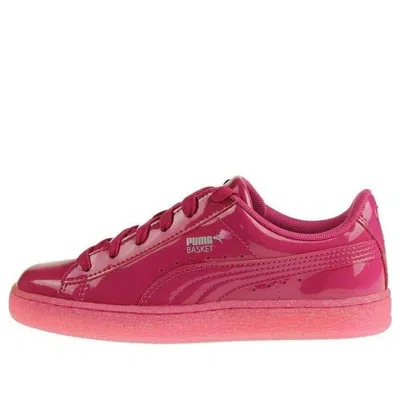 Puma Basket Patent Iced Glit Leisure Board Shoes K Pink