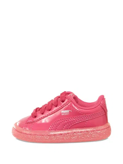Puma Babies' Basket Patent Sneakers In Pink