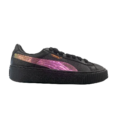 Pre-owned Puma Basket Platform Jr 'rainbow' In Black
