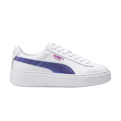 Pre-owned Puma Basket Platform Jr 'rainbow' | White | Kid's Size 6.5