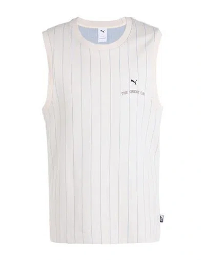 Puma Basketball Nostalgia Knitted Jersey Man T-shirt Beige Size Xl Cotton