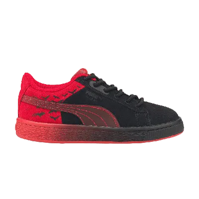 Pre-owned Puma Batman X Suede Classic Little Kid 'black Barbados Cherry' In Red