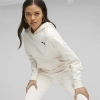 Puma Essentials Small No. 1 Logo French Terry Women's Comfort Full-zip Hoodie In Natural