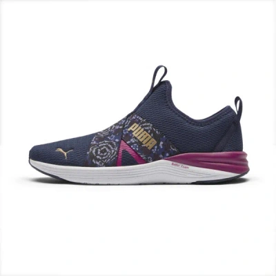 Puma Better Foam Prowl Winter Bloom Slip-on Women's Running Shoes In Navy-magenta