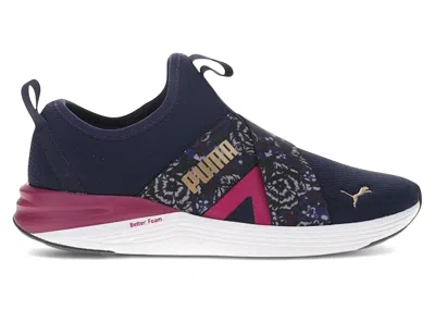 Pre-owned Puma Better Foam Prowl Winter Bloom Slipon Navy (women's) Sneakers In  Navy Blue/magenta