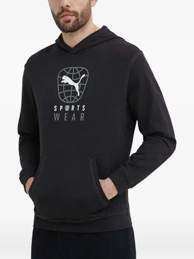 Puma Better Logo-print Hoodie In Black