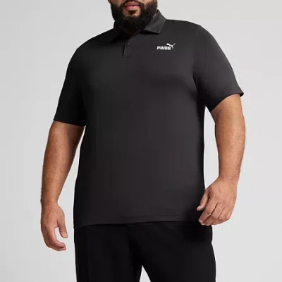 Puma Big And Tall Mens Regular Fit Short Sleeve Polo Shirt In Black