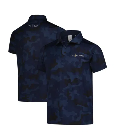 Puma Kids' Youth  Navy The Players Mattr Volition Camo Polo In Blue
