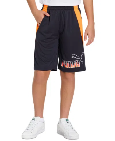Puma Kids' Big Boys Logo Graphic Shorts In Galactic Gray