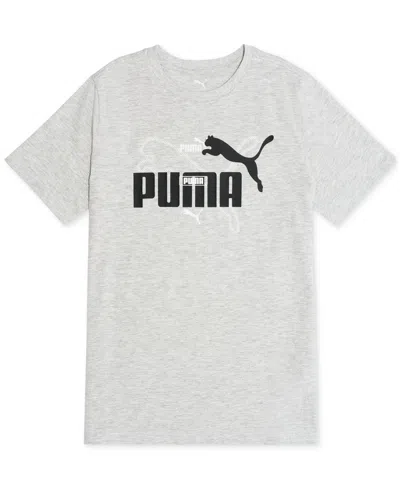 Puma Kids' Big Boys Logo Graphic T-shirt In Light Heather Grey