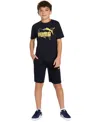 Puma Big Boys Logo Graphic T-shirt In New Navy