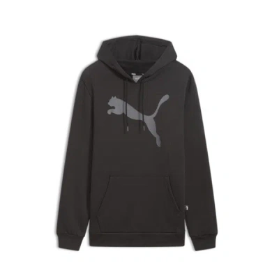 Puma Big Cat Men's Logo Hoodie In Black-dark Coal