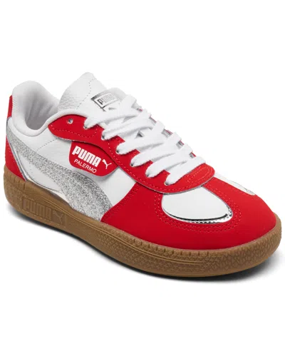 Puma Kids' Big Girls Palermo Moda Holiday Glitz Casual Sneakers From Finish Line In Red