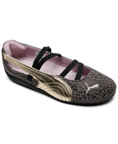 Puma Big Girls Speed Cat Ballet Leo Girl Mary Jane Lifestyle Sneakers From Finish Line In Gray,bronze
