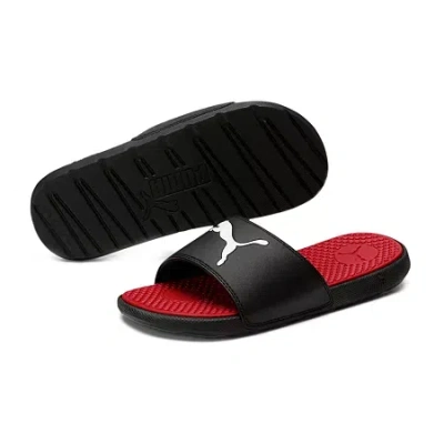 Puma Big Kid Boys Cool Cat Slide Sandals In Black