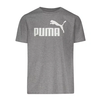 Puma Big Kid Boys Crew Neck Short Sleeve Classic Fit Graphic T-shirt In Gray