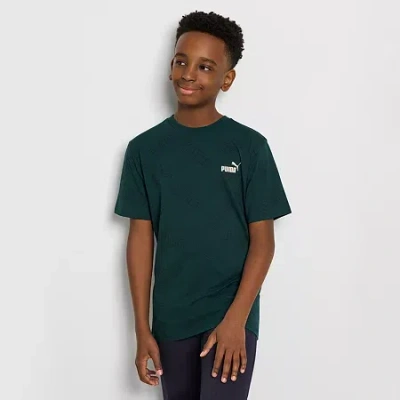 Puma Big Kid Boys Crew Neck Short Sleeve Graphic T-shirt In Green