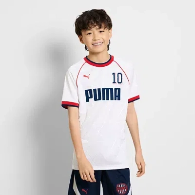 Puma Big Kid Boys Crew Neck Short Sleeve Jersey In White