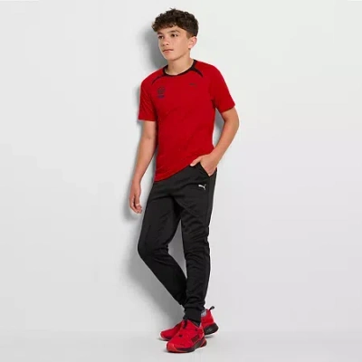 Puma Big Kid Boys Tapered Regular Fit Fleece Jogger Pant In Black