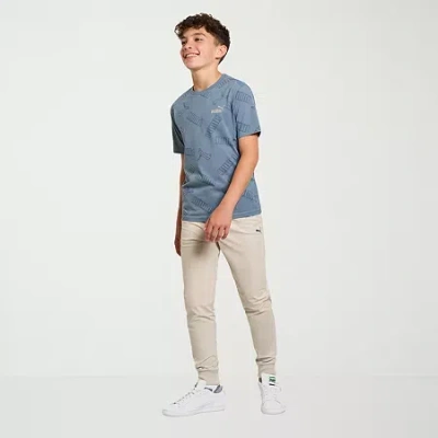 Puma Big Kid Boys Tapered Regular Fit Fleece Jogger Pant In Neutral