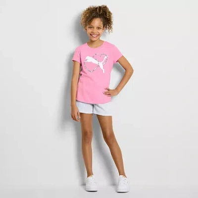 Puma Big Kid Girls 3-pc. Short Set In Pink