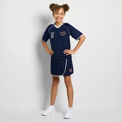 Puma Big Kid Girls Mid Rise Skort In Blue