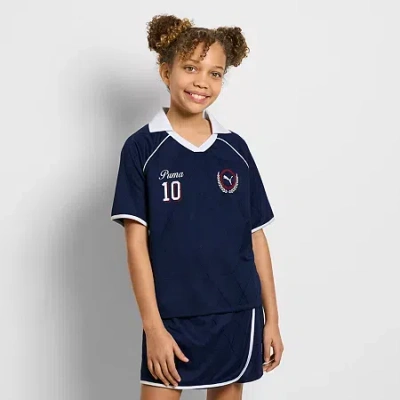 Puma Big Kid Girls Short Sleeve Jersey In Blue