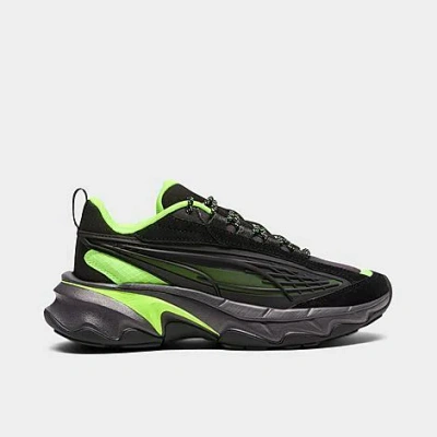 Puma Big Kids' Carbon Particle Casual Shoes In  Black/pro Green/dark Coal