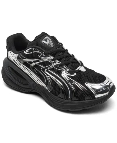 Puma Big Kids Inverse Chrome Casual Sneakers From Finish Line In Black/silver