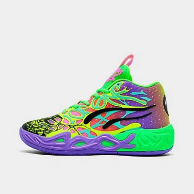 Puma Big Kids' Lamelo Ball Mb.04 Basketball Shoes Size 6.5 In  Black/electric Peppermint/fluro Green/multi