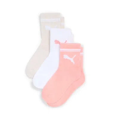 Puma Big Kids' Low Crew Socks [3 Pairs] In Assorted Colours