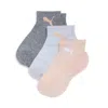 Puma 3 Pack Girls 1/2 Terry Qtr Crew In Assorted Colours