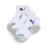 Puma 3 Pack Boys 1/2 Terry Qtr Crew In Assorted Colours
