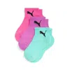 Puma 3 Pack Girls 1/2 Terry Qtr Crew In Assorted Colours