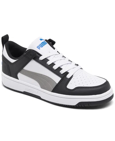 Puma Big Kids Rebound Layup Low Casual Sneakers From Finish Line In Black,white,gray